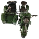 [LA-43303] Blechmodell Militärmotorrad mit Beiwagen Grün Bild 10