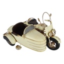 [LA-43315] Blechmodell Eisen Motorrad mit Beiwagen Antik-Stil weiß H 11.2 B 14,8 L 20,4 Bild 2