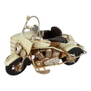 [LA-43315] Blechmodell Eisen Motorrad mit Beiwagen Antik-Stil weiß H 11.2 B 14,8 L 20,4 Bild 3
