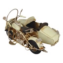 [LA-43315] Blechmodell Eisen Motorrad mit Beiwagen Antik-Stil weiß H 11.2 B 14,8 L 20,4 Bild 4