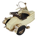 [LA-43315] Blechmodell Eisen Motorrad mit Beiwagen Antik-Stil weiß H 11.2 B 14,8 L 20,4 Bild 5