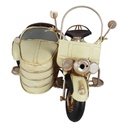 [LA-43315] Blechmodell Eisen Motorrad mit Beiwagen Antik-Stil weiß H 11.2 B 14,8 L 20,4 Bild 6