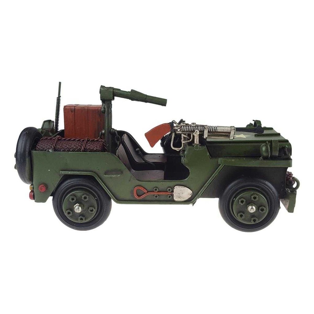 [LA-43351] Blechmodell Blechauto Modellauto Armee Militär Geländewagen mit Bewaffnung Antik-Stil Bild 4