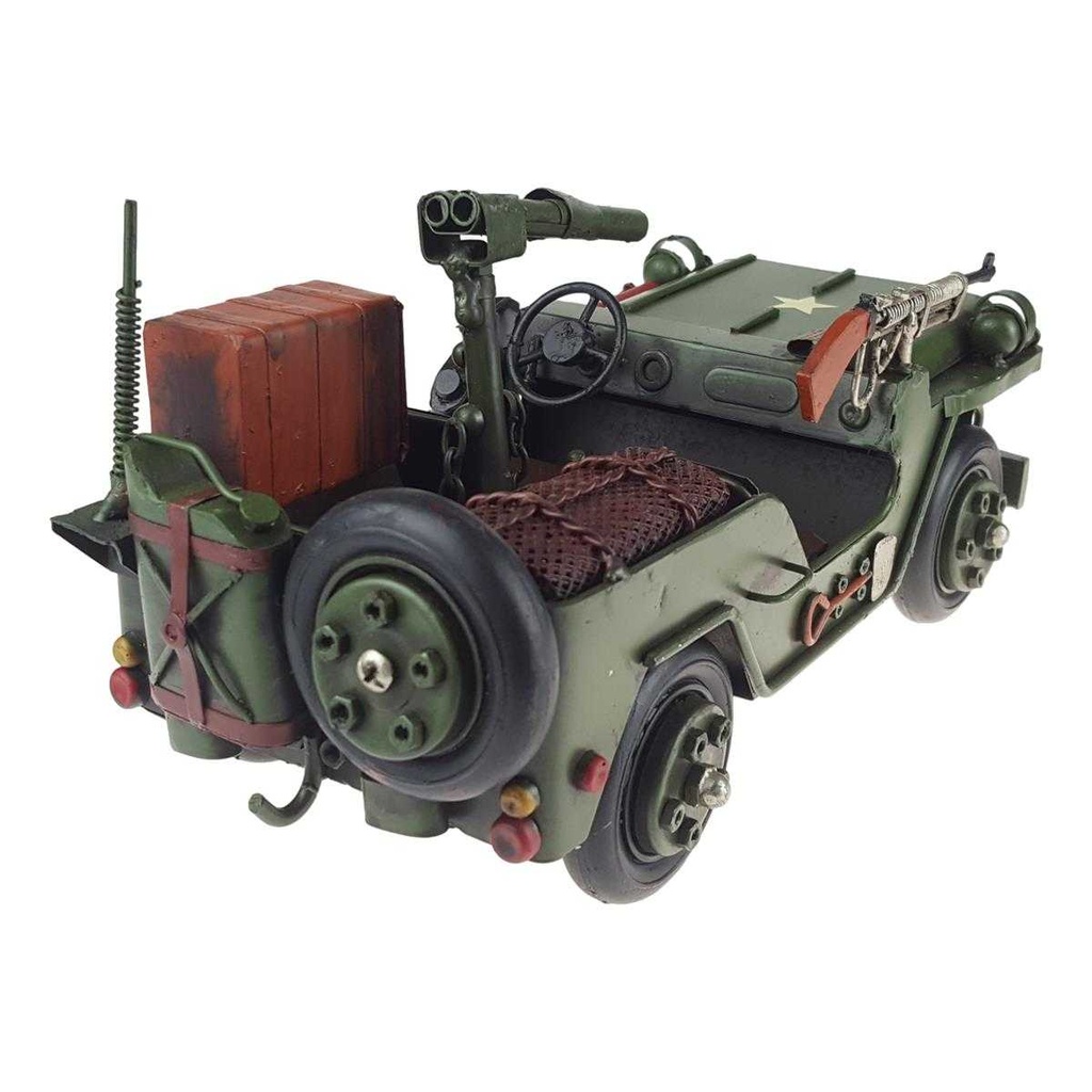 [LA-43351] Blechmodell Blechauto Modellauto Armee Militär Geländewagen mit Bewaffnung Antik-Stil Bild 5
