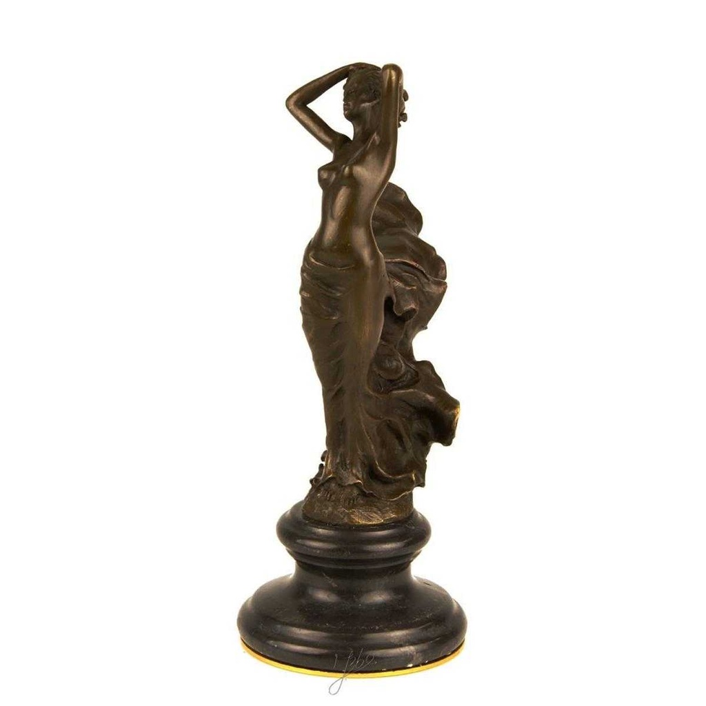 [LA-43361] Bronzeskulptur Bronzefigur Frau Wirbelndes Kleid Bild 5