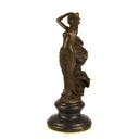 [LA-43361] Bronzeskulptur Bronzefigur Frau Wirbelndes Kleid Bild 5