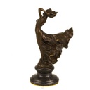 [LA-43361] Bronzeskulptur Bronzefigur Frau Wirbelndes Kleid Bild 8