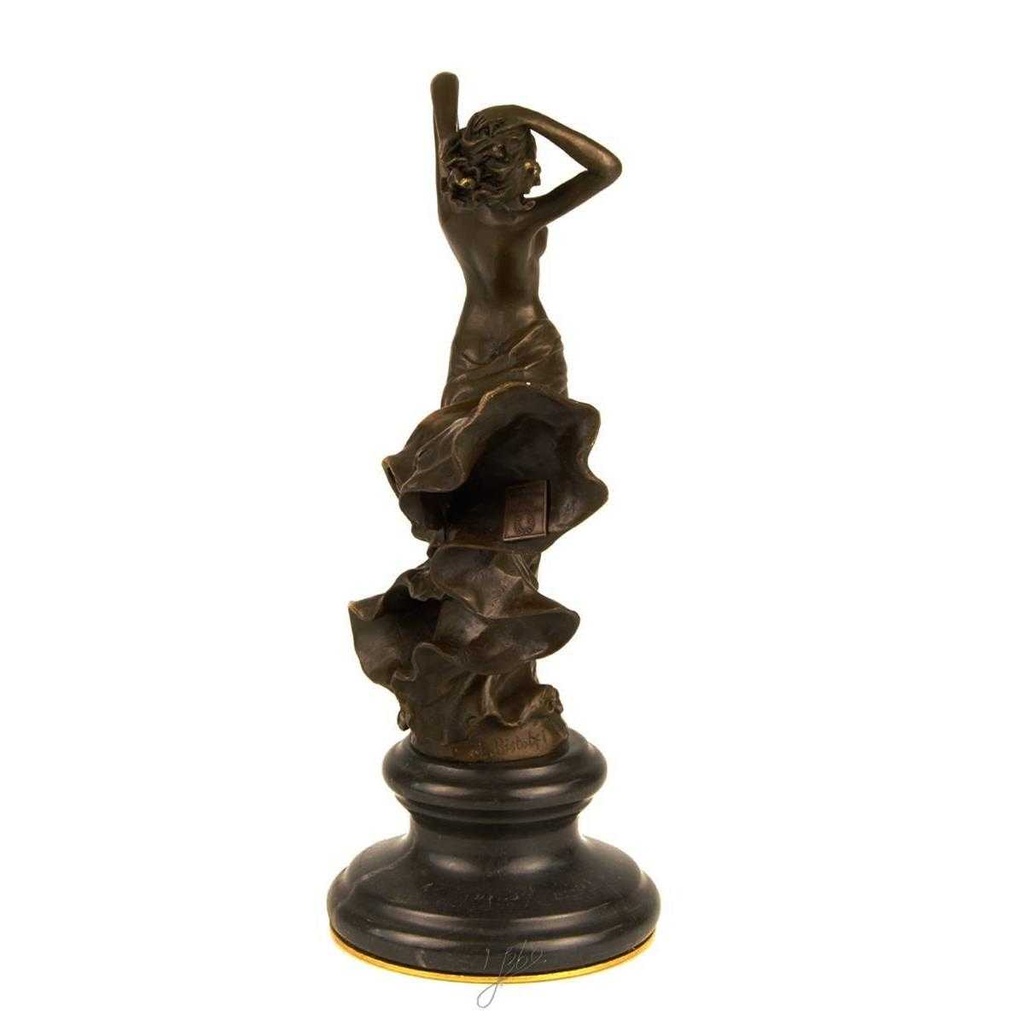 [LA-43361] Bronzeskulptur Bronzefigur Frau Wirbelndes Kleid Bild 12