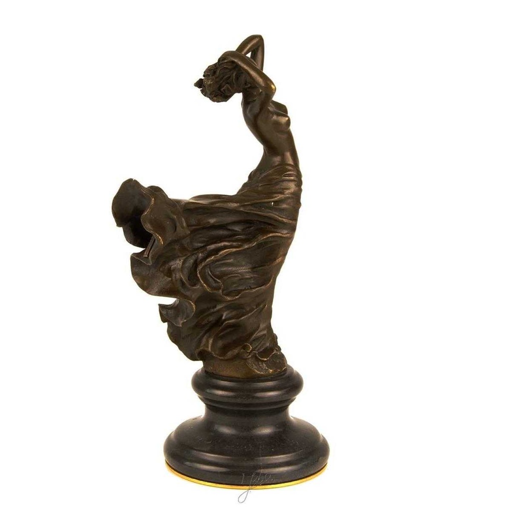 [LA-43361] Bronzeskulptur Bronzefigur Frau Wirbelndes Kleid Bild 14