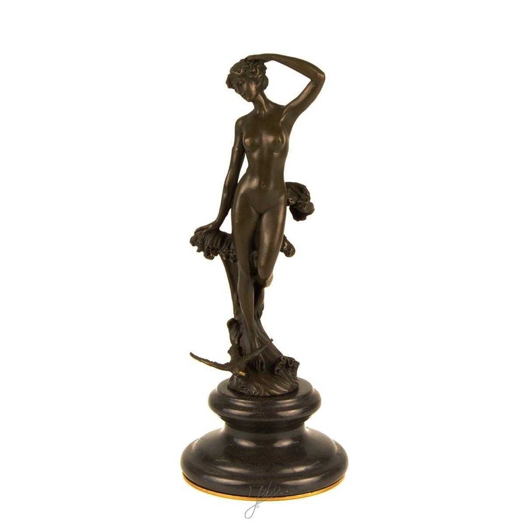[LA-43364] Bronzeskulptur Bronzefigur Frau Nymphe Naturgeist Mythologie Bild 3