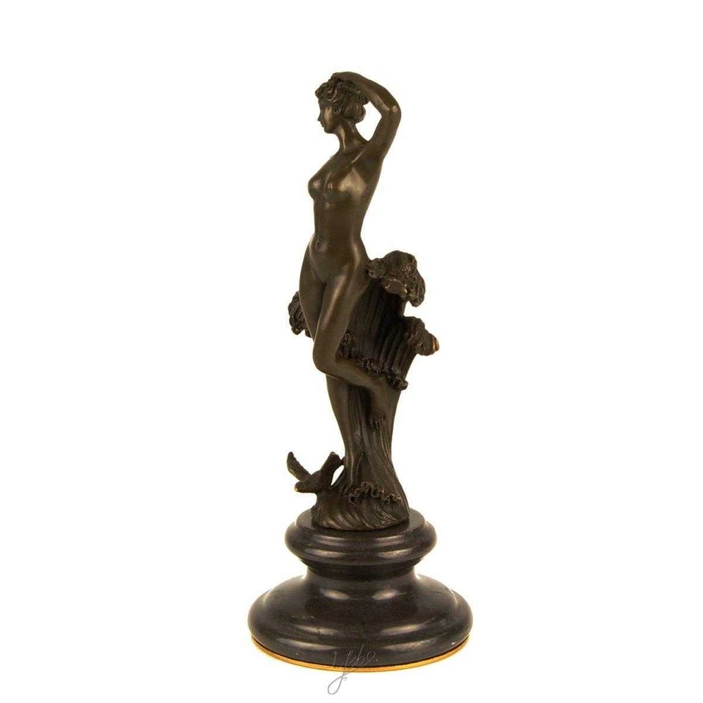 [LA-43364] Bronzeskulptur Bronzefigur Frau Nymphe Naturgeist Mythologie Bild 5