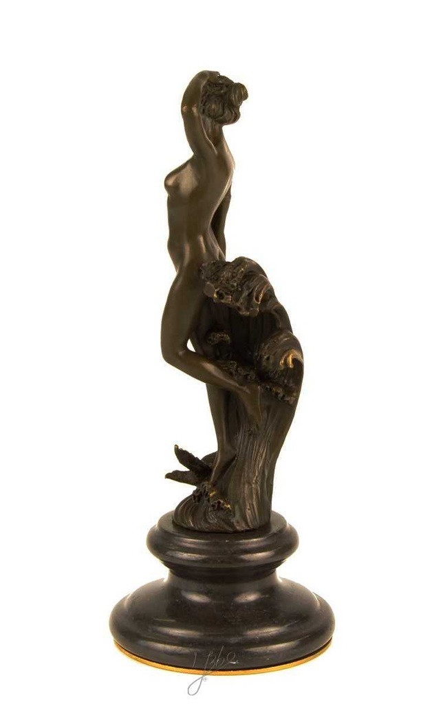 [LA-43364] Bronzeskulptur Bronzefigur Frau Nymphe Naturgeist Mythologie Bild 7