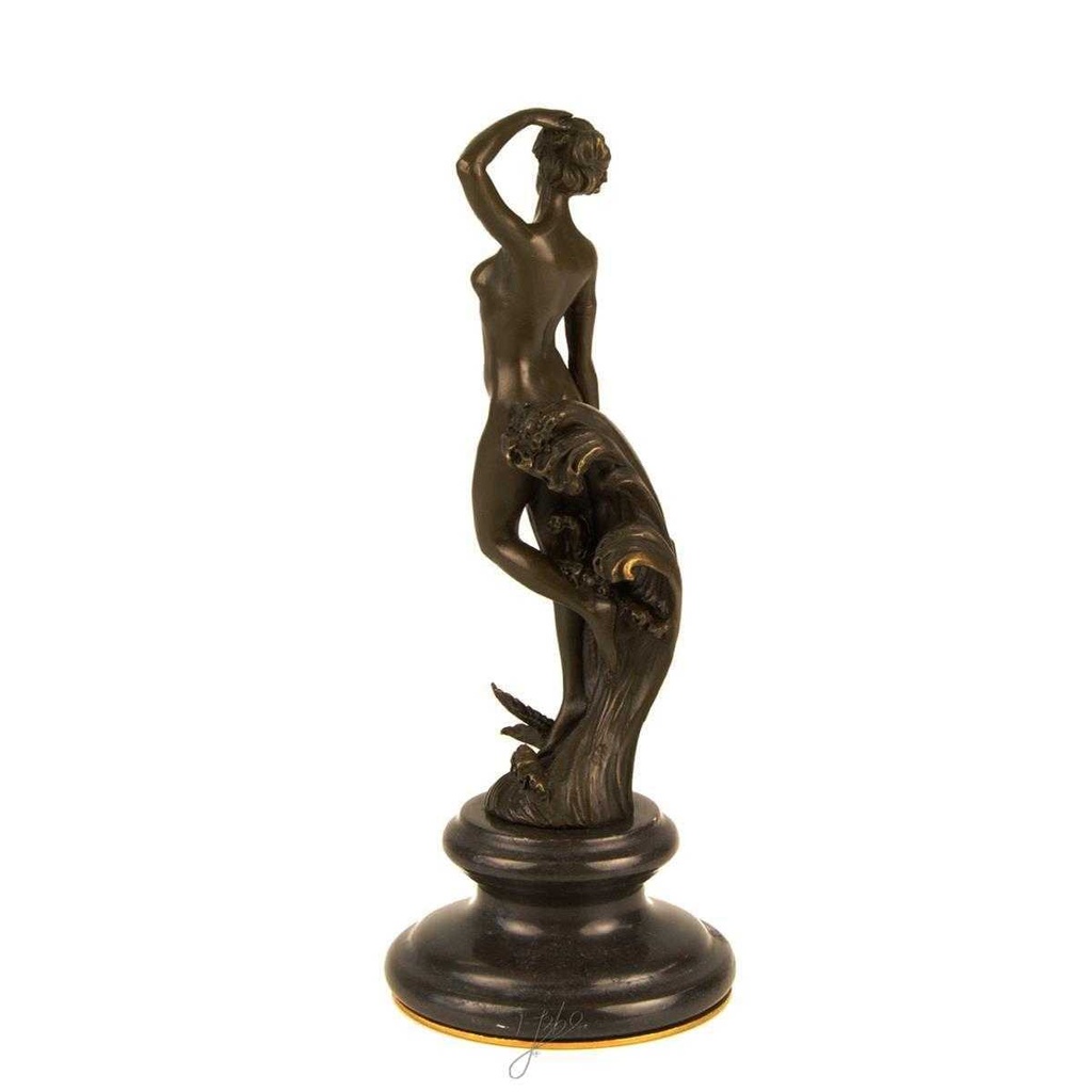 [LA-43364] Bronzeskulptur Bronzefigur Frau Nymphe Naturgeist Mythologie Bild 8