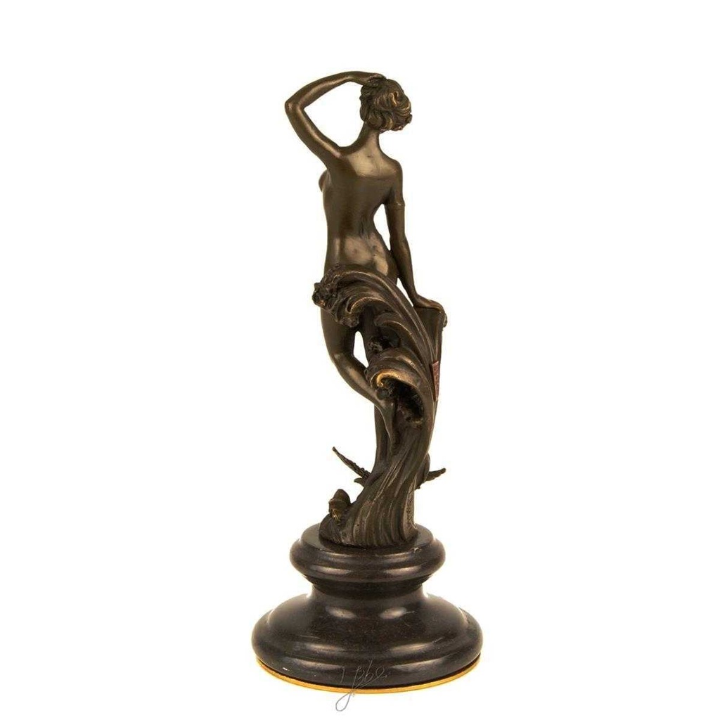 [LA-43364] Bronzeskulptur Bronzefigur Frau Nymphe Naturgeist Mythologie Bild 9