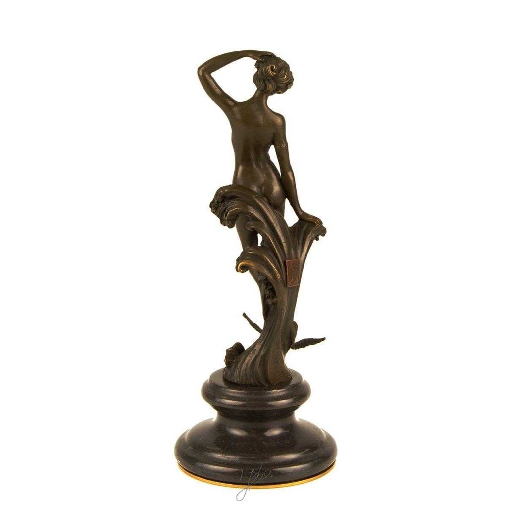 [LA-43364] Bronzeskulptur Bronzefigur Frau Nymphe Naturgeist Mythologie Bild 10