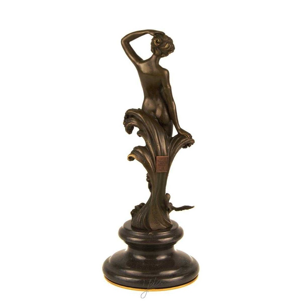 [LA-43364] Bronzeskulptur Bronzefigur Frau Nymphe Naturgeist Mythologie Bild 11