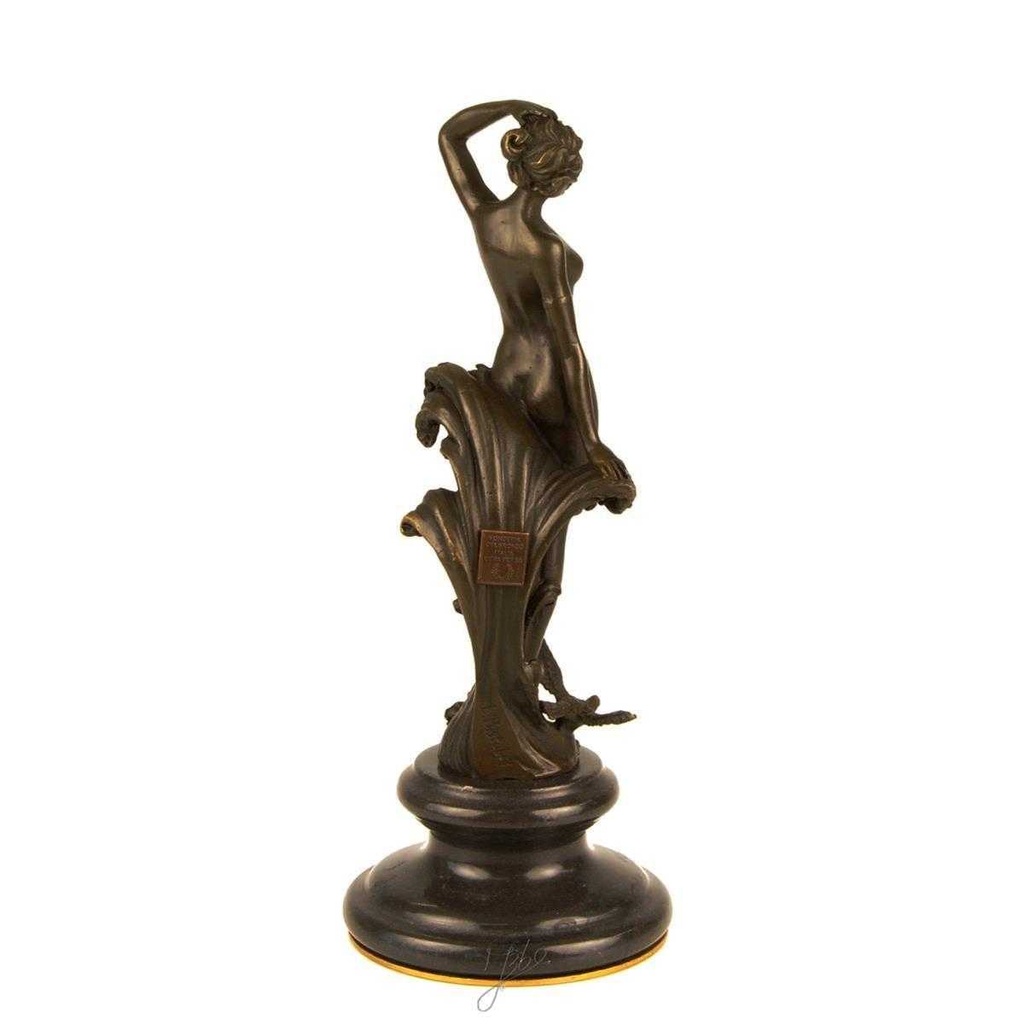 [LA-43364] Bronzeskulptur Bronzefigur Frau Nymphe Naturgeist Mythologie Bild 12