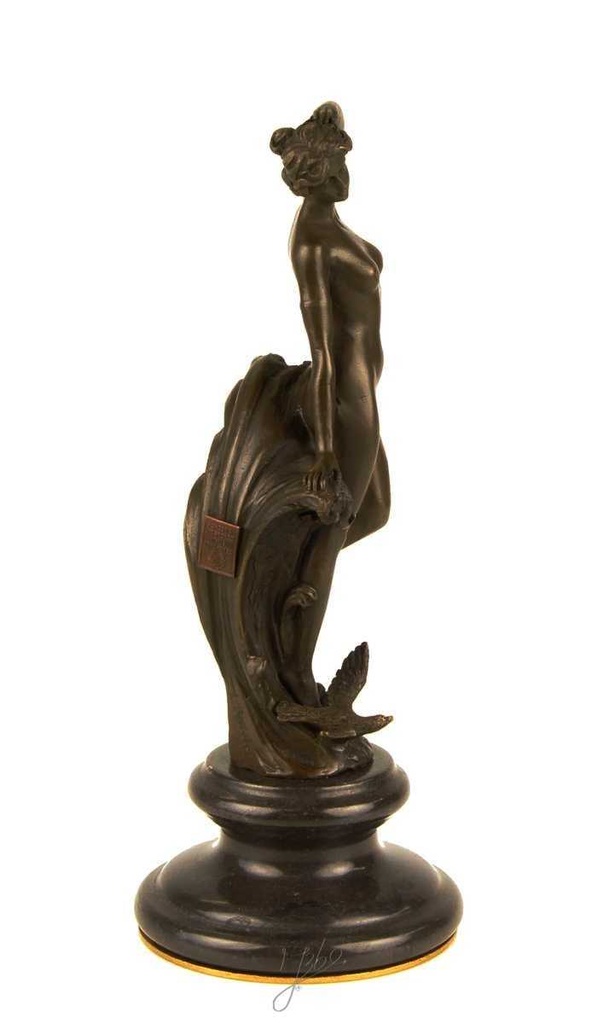 [LA-43364] Bronzeskulptur Bronzefigur Frau Nymphe Naturgeist Mythologie Bild 14
