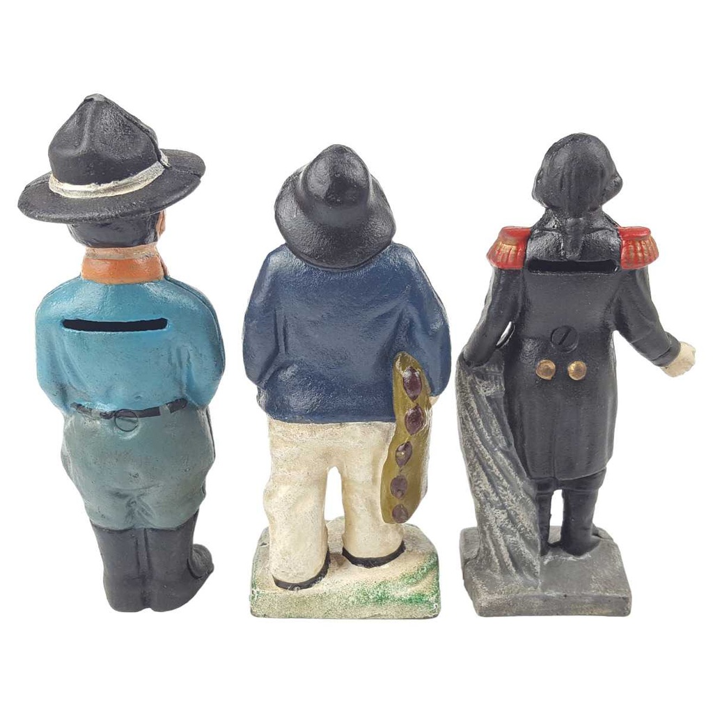 [LA-43558] Spardose Geldbank Figuren Skulpturen Gusseisen 3er Set Bild 2