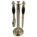 [LA-43607] Leselupe Handlupe Vergrößerungsglas/Brieföffner auf Ständer Set vernickelt H 19 cm Bild 2