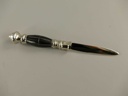 [LA-43607] Leselupe Handlupe Vergrößerungsglas/Brieföffner auf Ständer Set vernickelt H 19 cm Bild 3