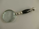 [LA-43607] Leselupe Handlupe Vergrößerungsglas/Brieföffner auf Ständer Set vernickelt H 19 cm Bild 5