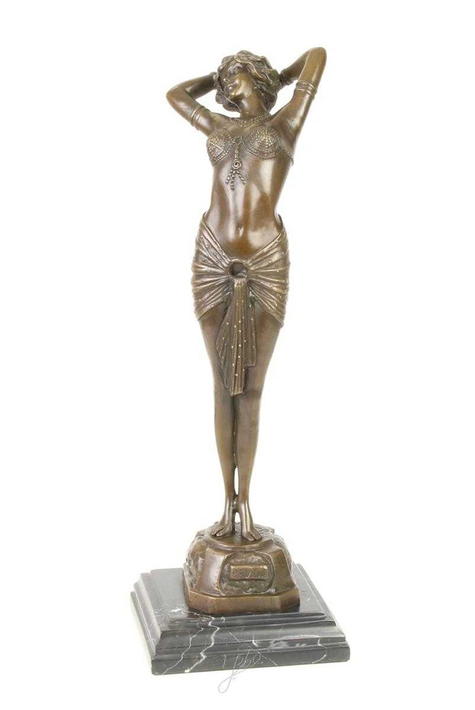 [LA-43707] Bronzeskulptur Bronzefigur Frau Reveil Enthüllung Bild 3