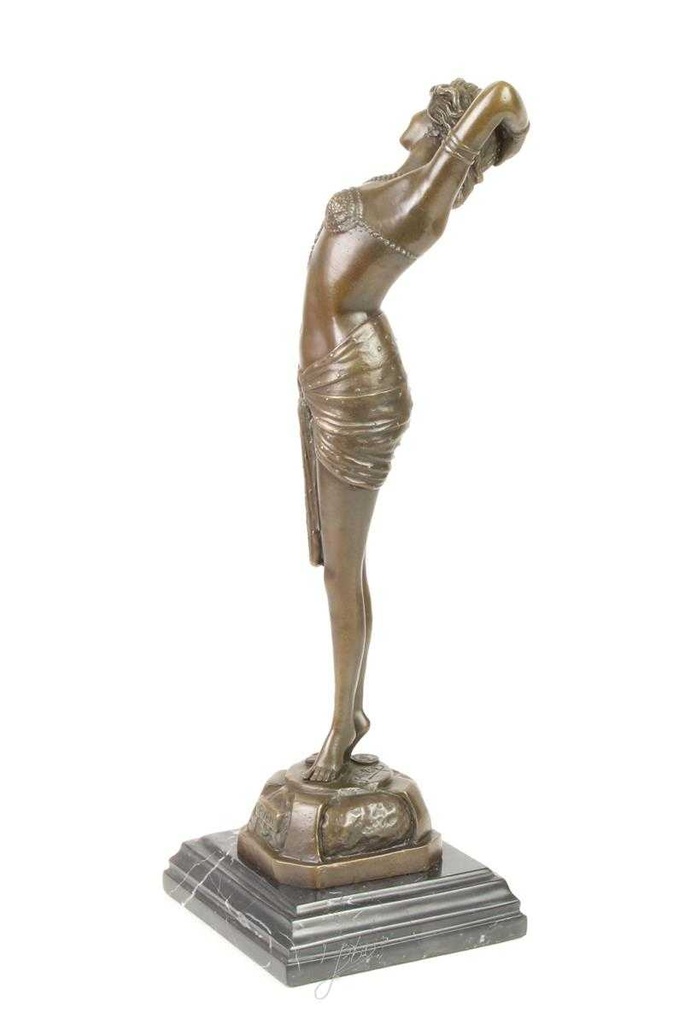 [LA-43707] Bronzeskulptur Bronzefigur Frau Reveil Enthüllung Bild 6