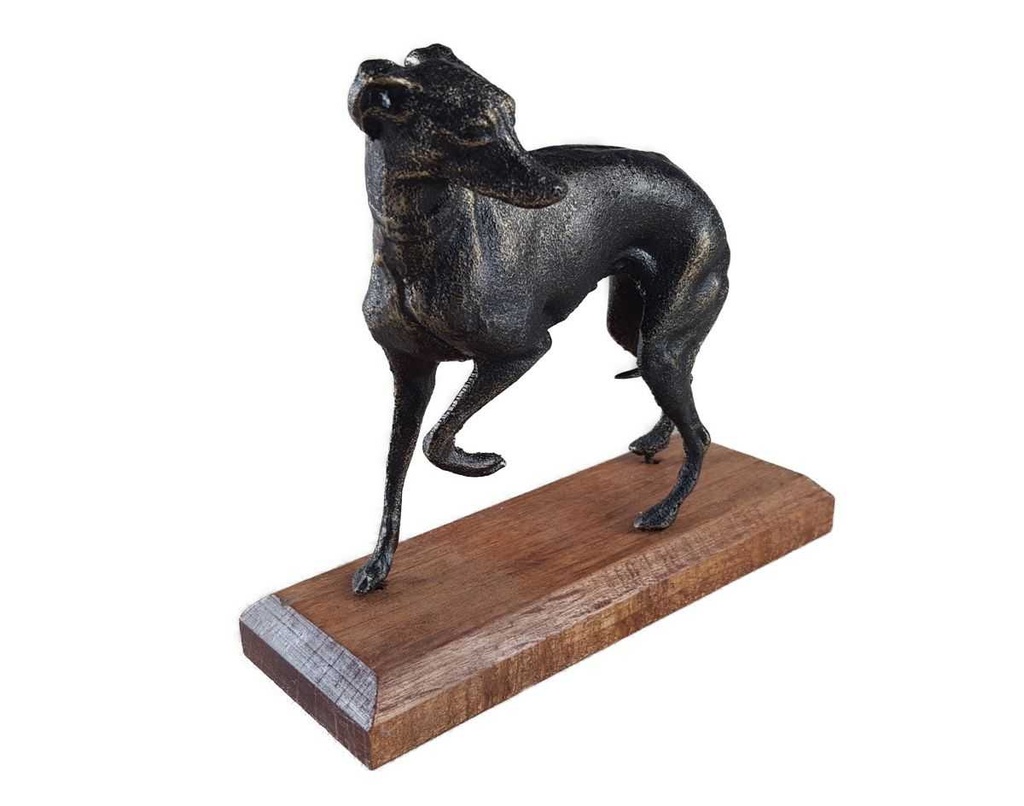 [LA-43724] Skulptur Figur Gusseisen Windhund Bild 7