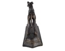 [LA-43731] Figur Skulptur Gusseisen Bronzelook Windhund Gusseisensockel L 23,3 cm Bild 4