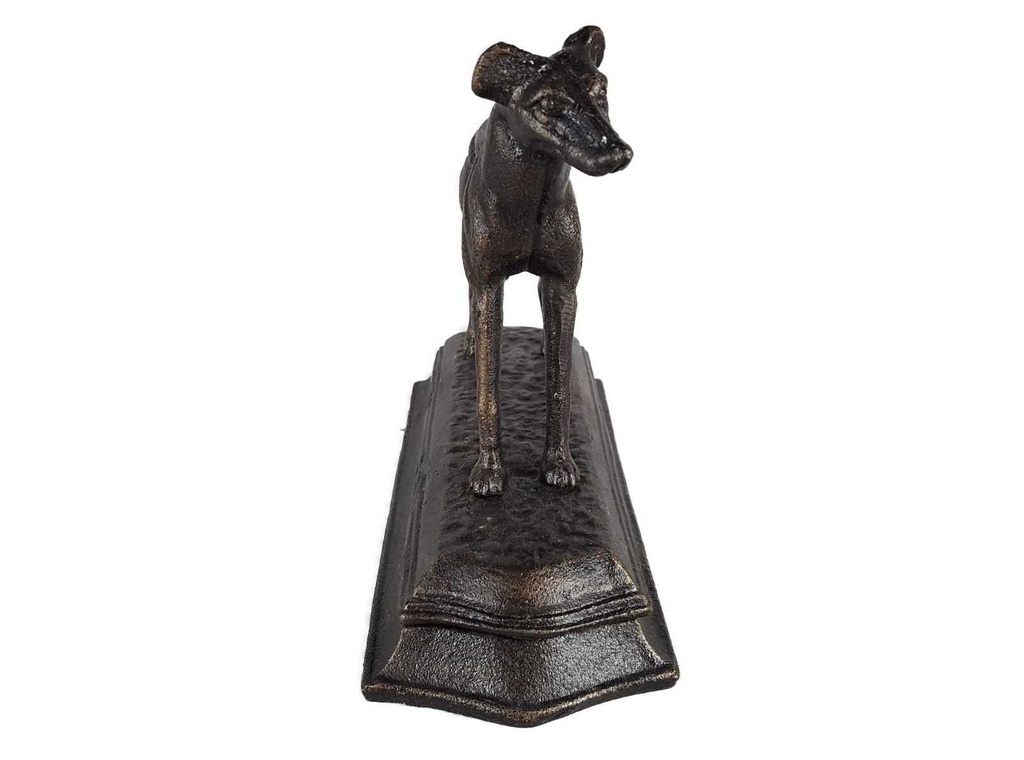 [LA-43731] Figur Skulptur Gusseisen Bronzelook Windhund Gusseisensockel L 23,3 cm Bild 8