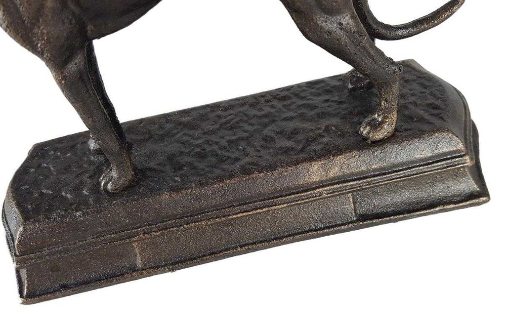 [LA-43731] Figur Skulptur Gusseisen Bronzelook Windhund Gusseisensockel L 23,3 cm Bild 9