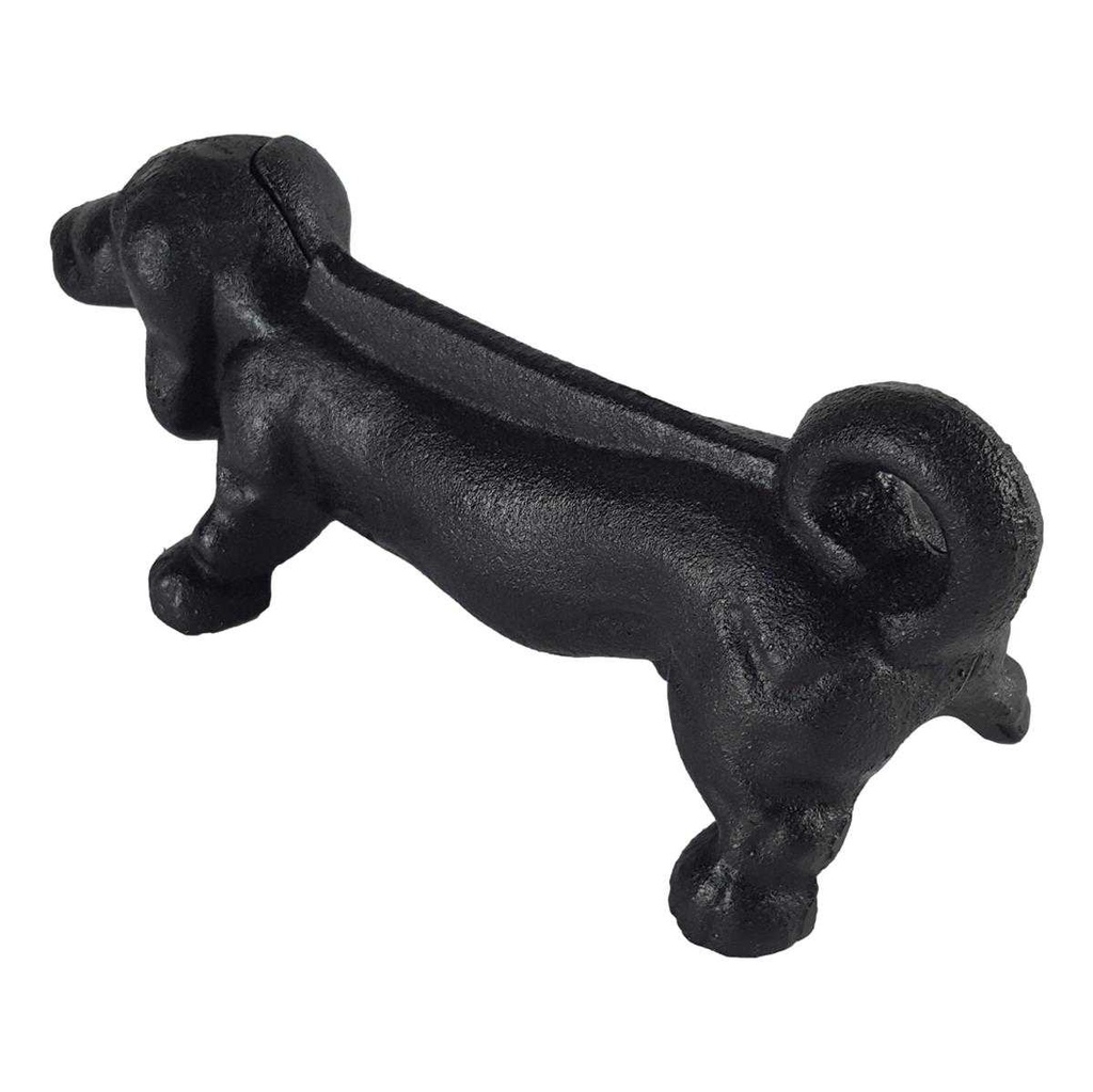 [LA-43744] Stiefelschaber Türstopper Figur Skulptur Dackel Hund schwarz L 23,5 cm Gusseisen Bild 3