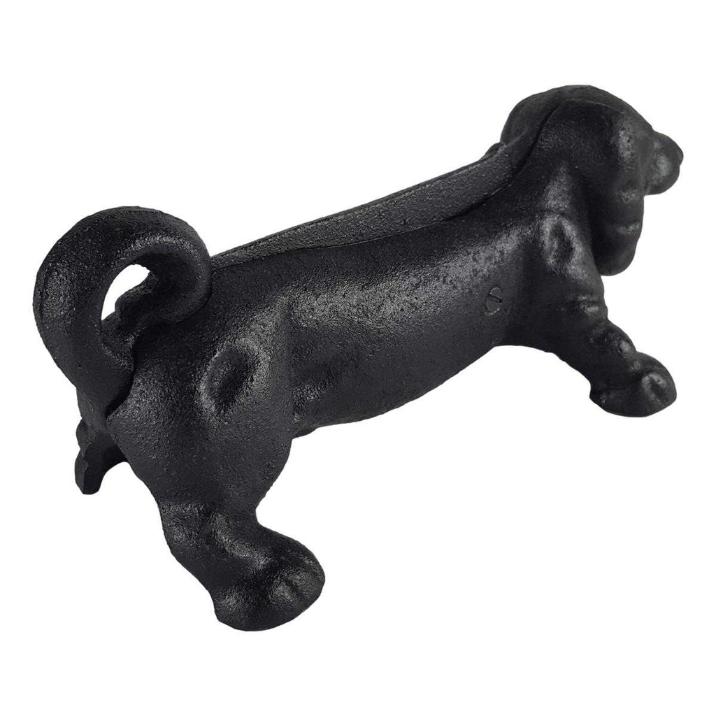 [LA-43744] Stiefelschaber Türstopper Figur Skulptur Dackel Hund schwarz L 23,5 cm Gusseisen Bild 4