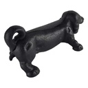 [LA-43744] Stiefelschaber Türstopper Figur Skulptur Dackel Hund schwarz L 23,5 cm Gusseisen Bild 4