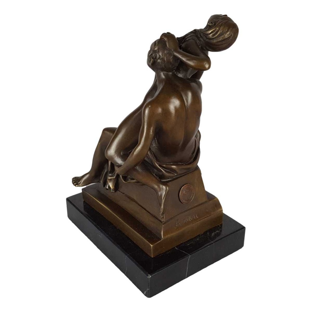 [LA-43832] Bronzeskulptur Bronzefigur Erotik Sitzende Mann und Frau Bild 3