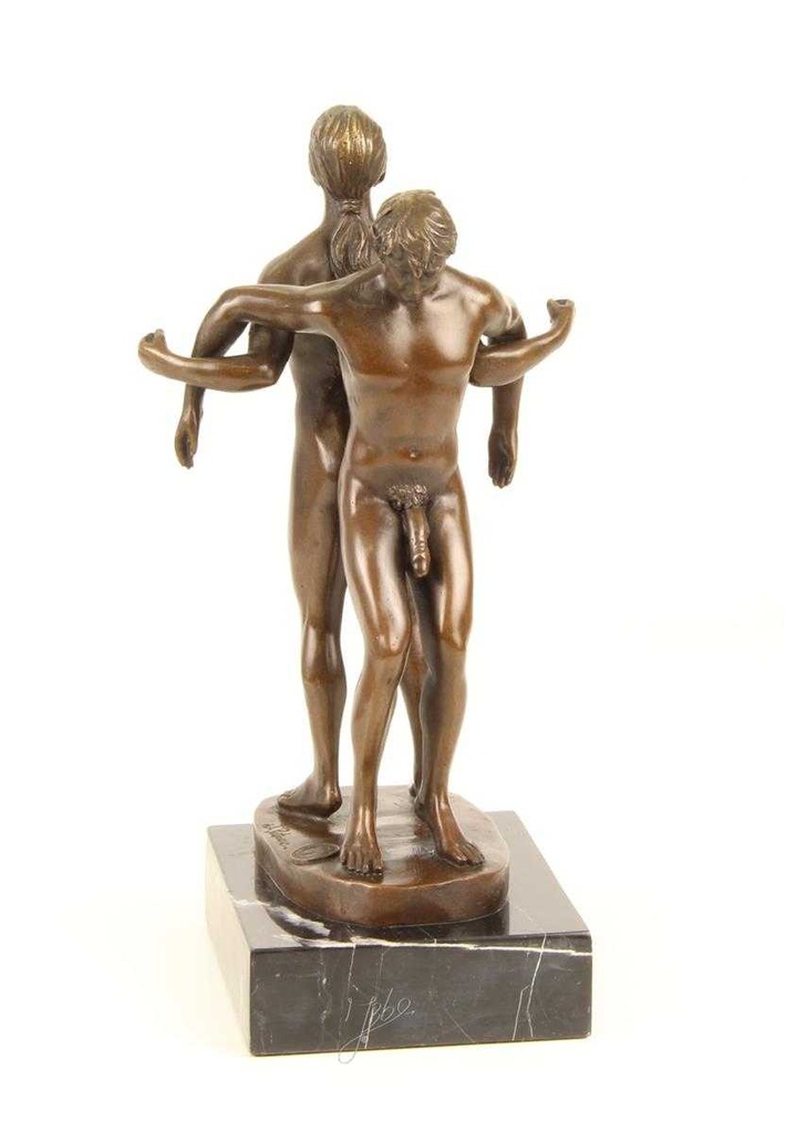 [LA-43835] Bronzeskulptur Bronzefigur Statue Erotik Liebesakt Nackte Gays Boys Jungs Männer Paar Bild 5