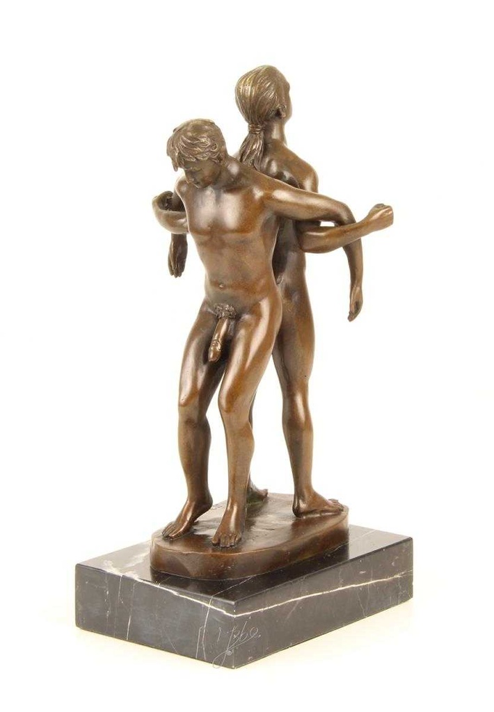 [LA-43835] Bronzeskulptur Bronzefigur Statue Erotik Liebesakt Nackte Gays Boys Jungs Männer Paar Bild 7