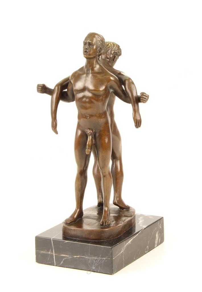 [LA-43835] Bronzeskulptur Bronzefigur Statue Erotik Liebesakt Nackte Gays Boys Jungs Männer Paar Bild 14