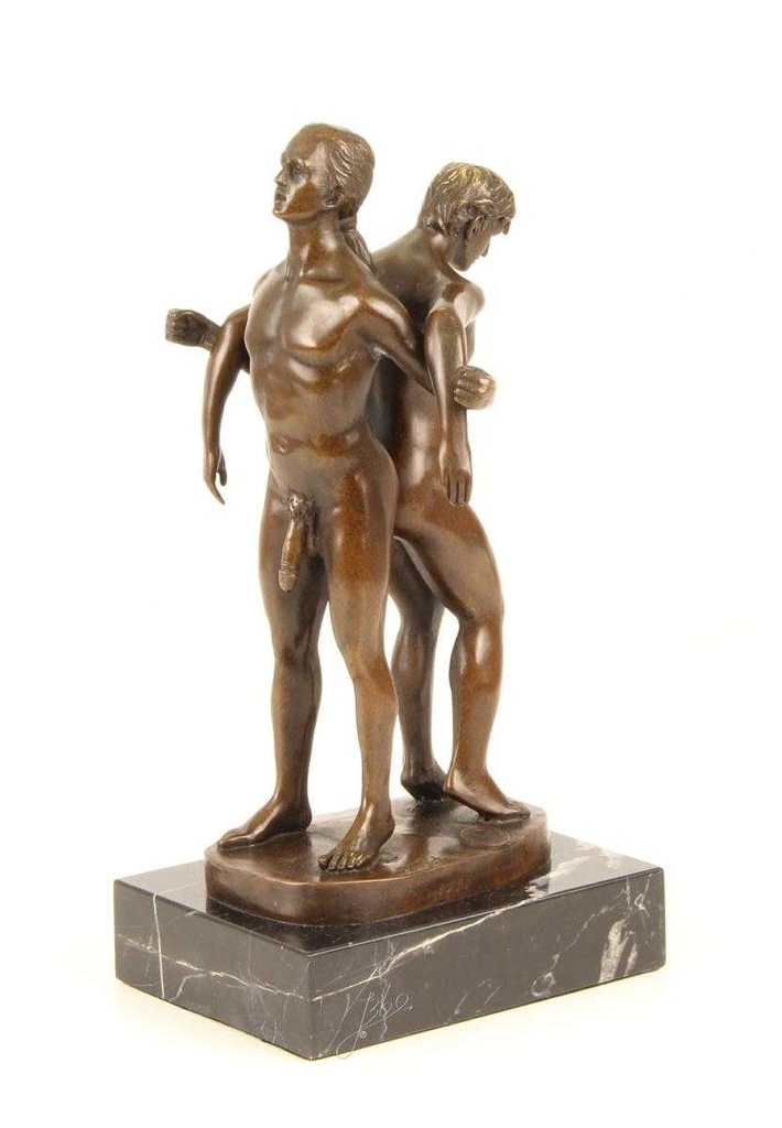 [LA-43835] Bronzeskulptur Bronzefigur Statue Erotik Liebesakt Nackte Gays Boys Jungs Männer Paar Bild 15