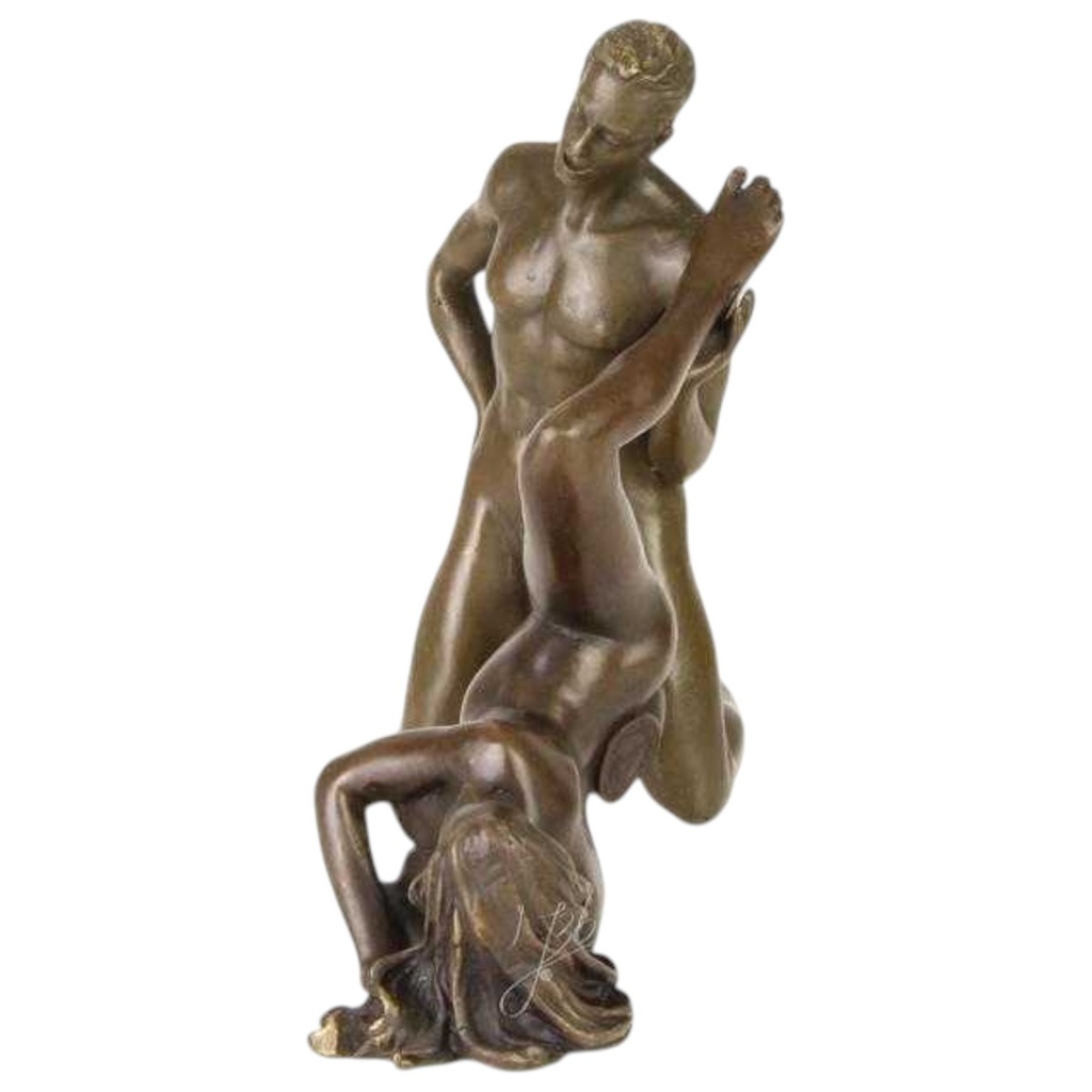 [LA-43836] Bronzeskulptur Bronzefigur Erotik Gruppe Statue Pärchen Akt Mann Frau Liebesakt Lust Bild 2