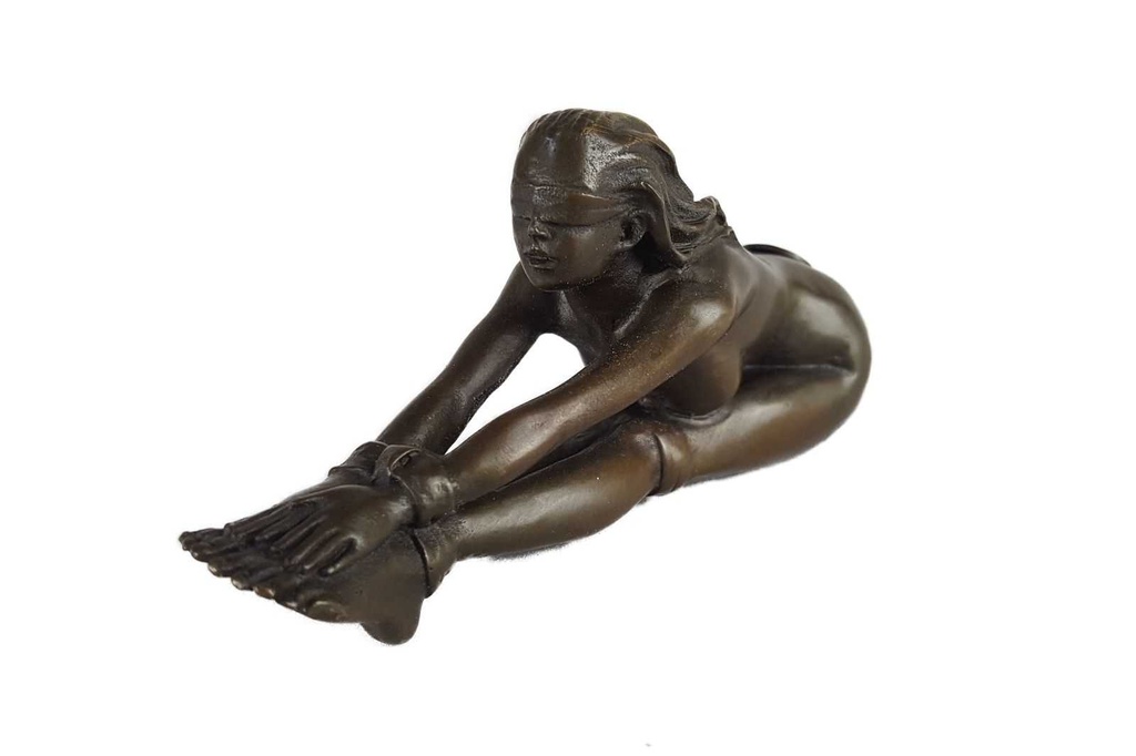 [LA-43838] Bronzeskulptur Bronzefigur Erotik Frau Gefesselt Nackt Bild 2