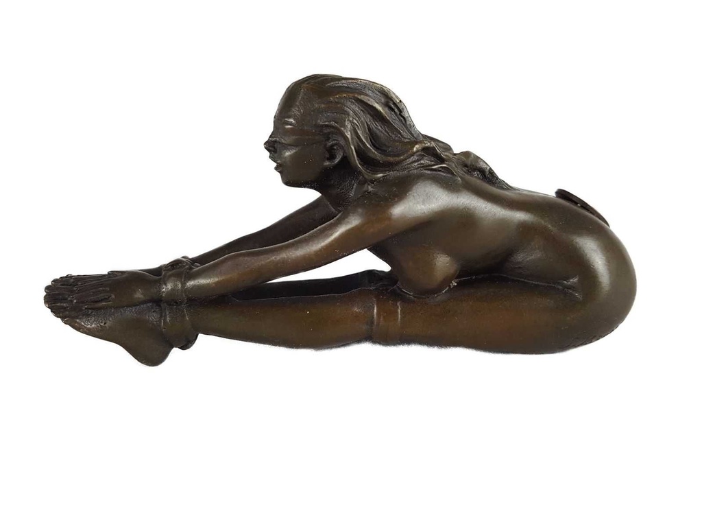 [LA-43838] Bronzeskulptur Bronzefigur Erotik Frau Gefesselt Nackt Bild 3