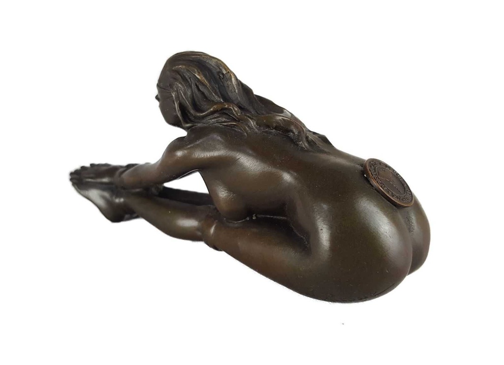 [LA-43838] Bronzeskulptur Bronzefigur Erotik Frau Gefesselt Nackt Bild 4