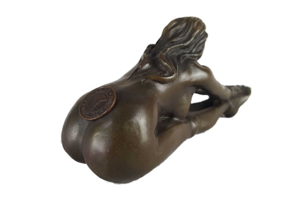 [LA-43838] Bronzeskulptur Bronzefigur Erotik Frau Gefesselt Nackt Bild 6