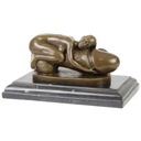 [LA-43839] Bronzeskulptur Bronzefigur Erotik Frau Umarmt Liegend Einen Phallus Bild 2