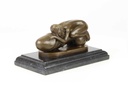 [LA-43839] Bronzeskulptur Bronzefigur Erotik Frau Umarmt Liegend Einen Phallus Bild 7