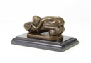 [LA-43839] Bronzeskulptur Bronzefigur Erotik Frau Umarmt Liegend Einen Phallus Bild 10