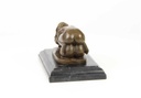 [LA-43839] Bronzeskulptur Bronzefigur Erotik Frau Umarmt Liegend Einen Phallus Bild 12