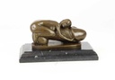 [LA-43839] Bronzeskulptur Bronzefigur Erotik Frau Umarmt Liegend Einen Phallus Bild 16